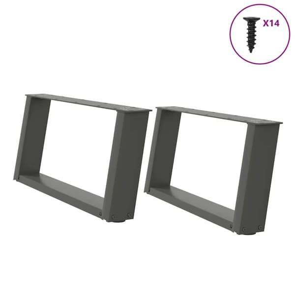 Soffbordsben U-formade 2 st antracit 70x(30-31) cm stål