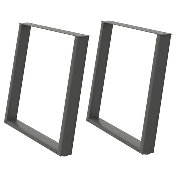 Matbordsben U-formad 2 st antracit 100x(72-73) cm stål