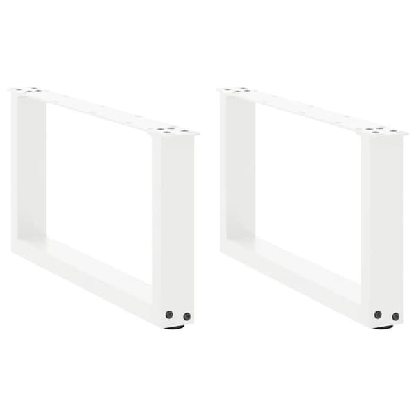 Soffbordsben U-formade 2 st vit 70x(30-31) cm stål
