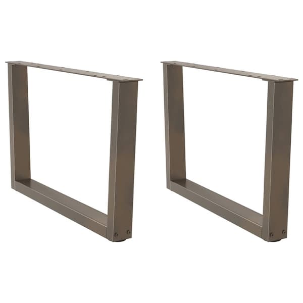 Matbordsben V-formade 2 st naturstål 70x(42-43,3) cm stål