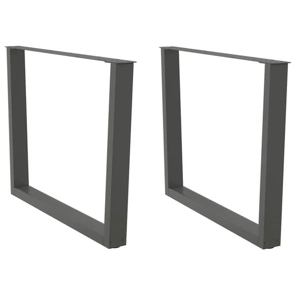 Matbordsben V-formade 2 st antracit 100x(72-73,3) cm stål