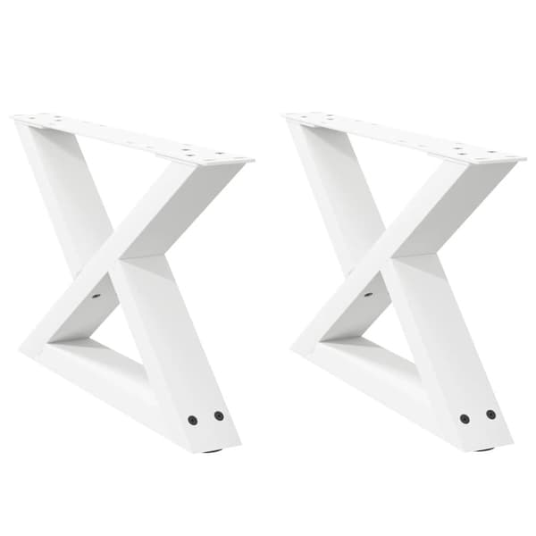 Soffbordsben 2 st vit 50x(30-31,3) cm stål
