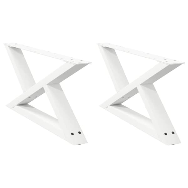 Soffbordsben 2 st vit 70x(30-31,3) cm stål