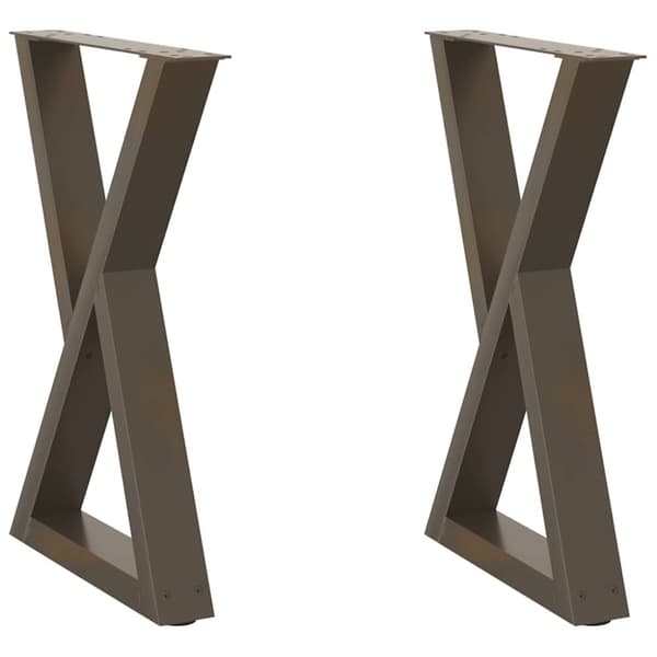 Matbordsben 2 st naturligt stål 60x(72-73,3) cm stål