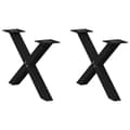 Miniatyrbild 1 av 2: Soffbordsben X-formade 2 st svart Black 60x(30-31) cm stål