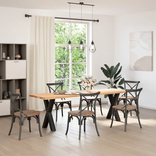 Matbordsben X-formad 2 st svart 60x(72-73) cm stål