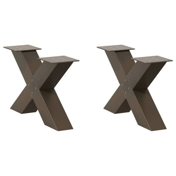Soffbordsben X-formade 2 st naturstål 50x(30-31) cm stål