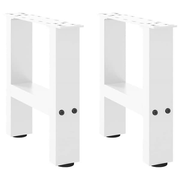 Soffbordsben vit 2 st 30x(30-31) cm stål