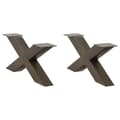Miniatyrbild 1 av 2: Soffbordsben X-formade 2 st naturstål 70x(30-31) cm stål
