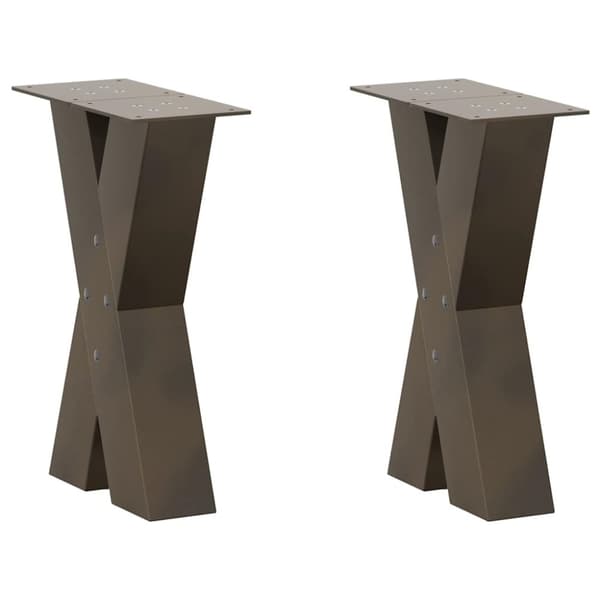 Soffbordsben X-formade 2 st naturstål 28x(42-43) cm stål