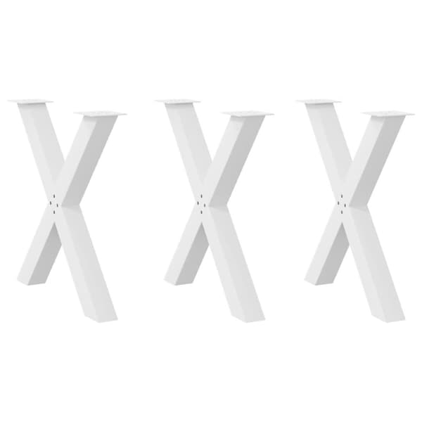 Matbordsben X-formad 3 st vit 80x(72-73) cm stål
