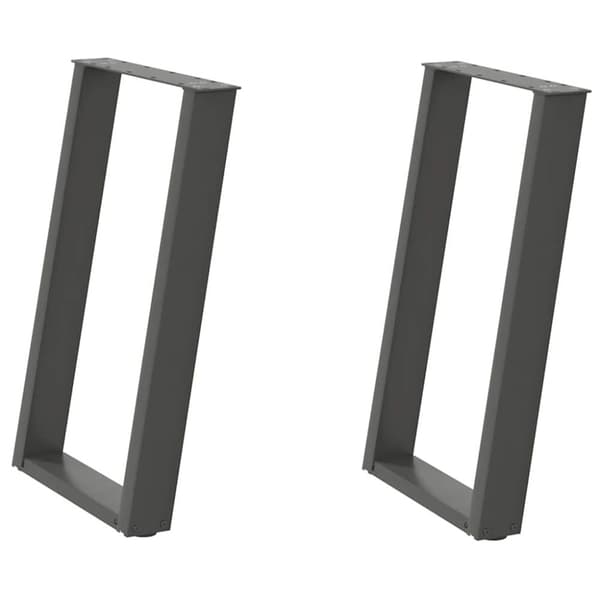 Matbordsben U-formad 2 st antracit 50x(72-73) cm stål