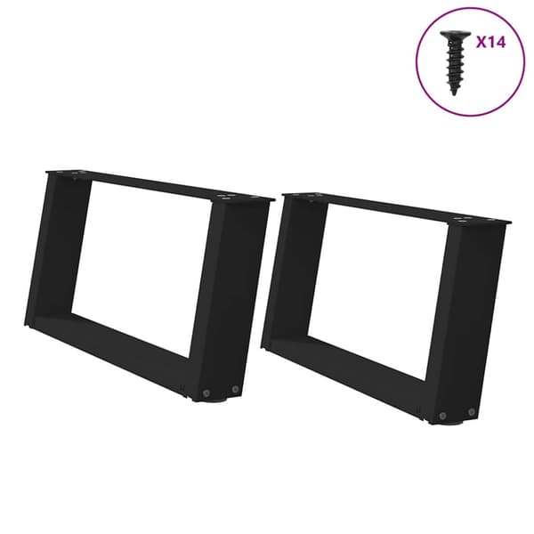 Soffbordsben U-formade 2 st svart 70x(30-31) cm stål