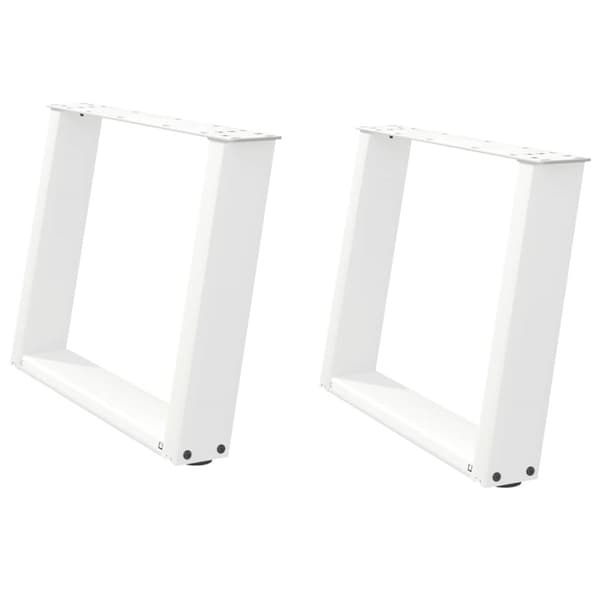 Soffbordsben U-formade 2 st vit 70x(42-43) cm stål