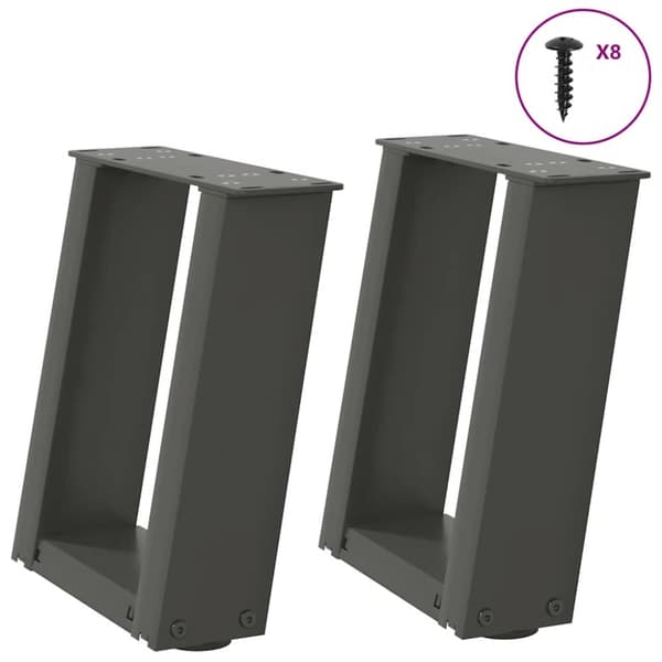 Soffbordsben U-formade 2 st antracit 30x(30-31) cm stål