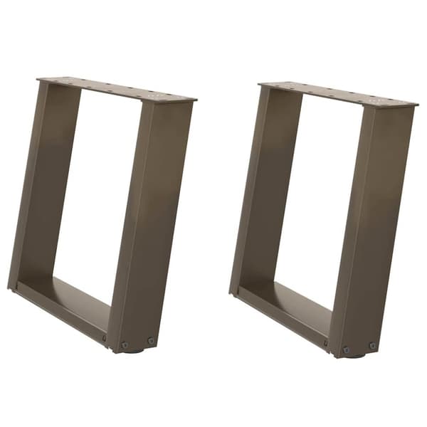 Soffbordsben U-formade 2 st naturstål 50x(42-43) cm stål
