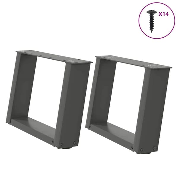 Soffbordsben U-formade 2 st antracit 50x(30-31) cm stål