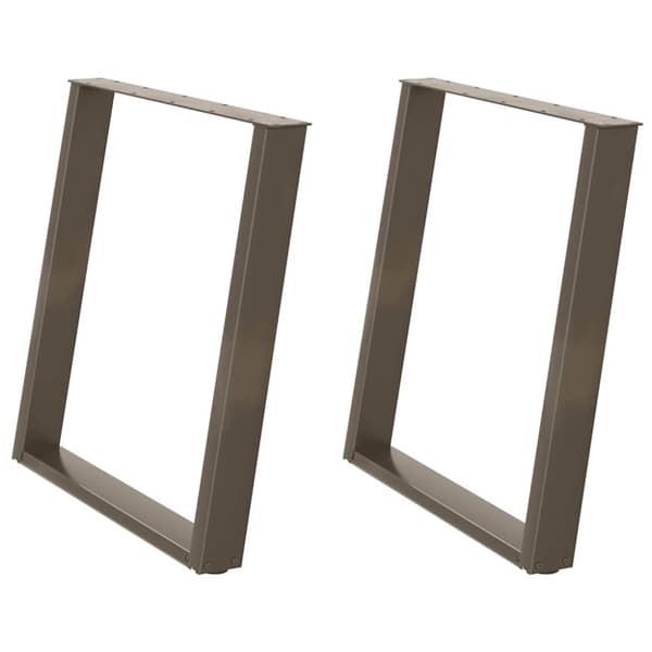 Matbordsben U-formad 2 st naturstål 80x(72-73) cm stål