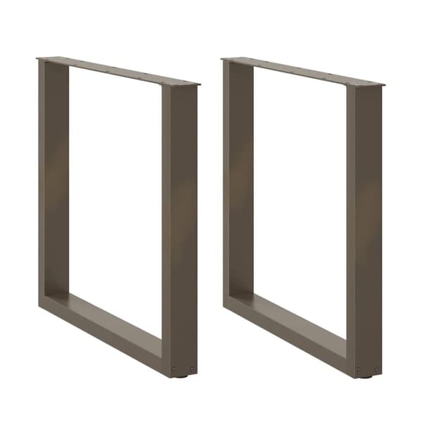 Matbordsben U-formad 2 st naturstål 90x(72-73) cm stål