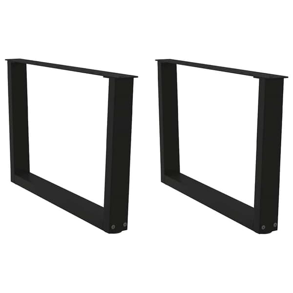Matbordsben V-formade 2 st svart 70x(42-43,3) cm stål
