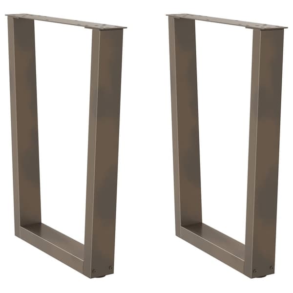 Matbordsben V-formade 2 st naturstål 60x(72-73,3) cm stål