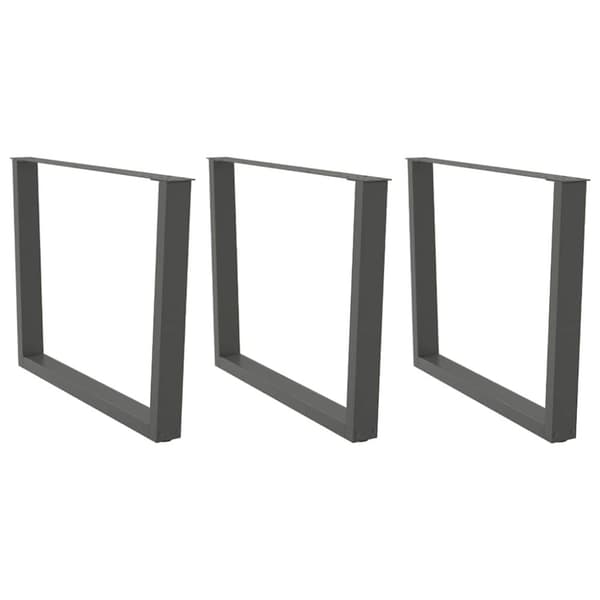 Matbordsben V-formade 3 st antracit 100x(72-73,3) cm stål