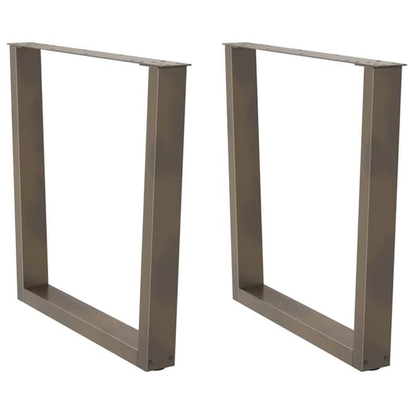 Matbordsben V-formade 2 st naturstål 90x(72-73,3) cm stål