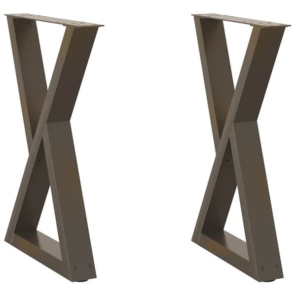 Matbordsben 2 st naturligt stål 50x(72-73,3) cm stål