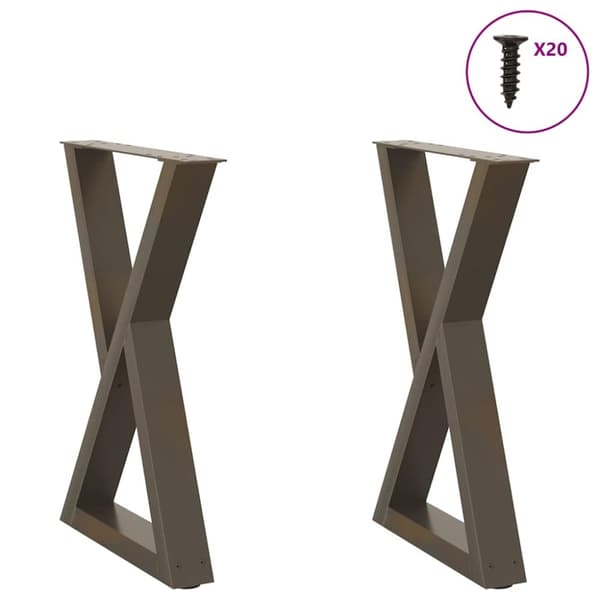 Matbordsben 2 st naturligt stål 50x(72-73,3) cm stål
