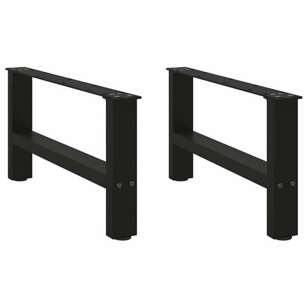 Soffbordsben svart 2 st 60x(30-31) cm stål