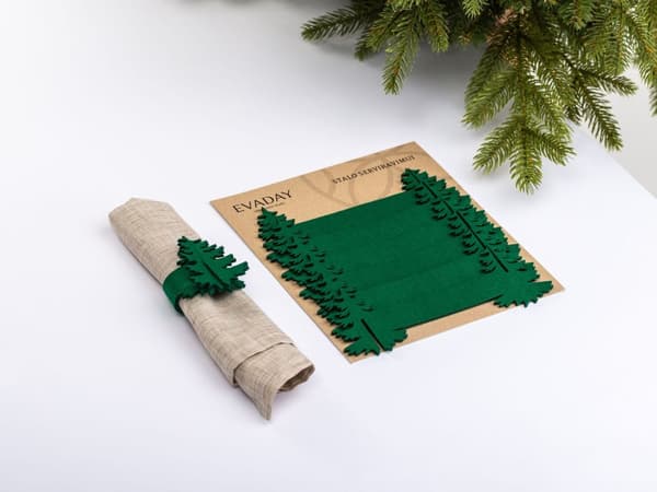 Julservettringar JULGRAN, filt, 6 st. Ø 5 cm