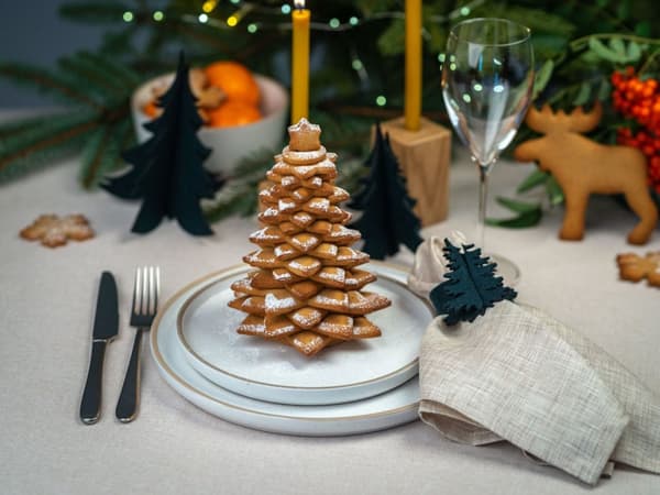 Julservettringar JULGRAN, filt, 6 st. Ø 5 cm