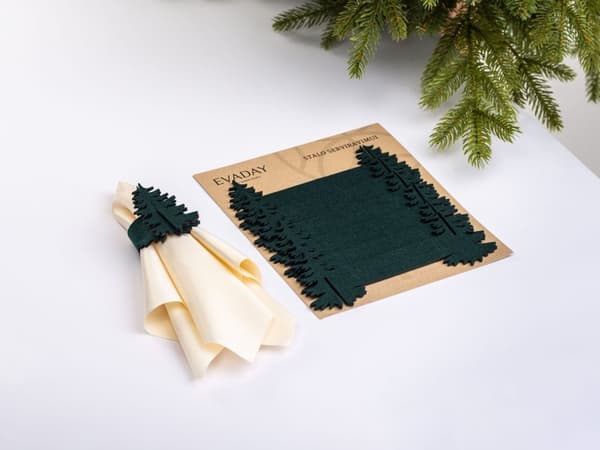 Julservettringar JULGRAN, filt, 6 st. Ø 5 cm