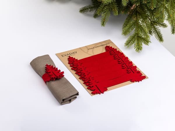 Julservettringar JULGRAN, filt, 6 st. Ø 5 cm
