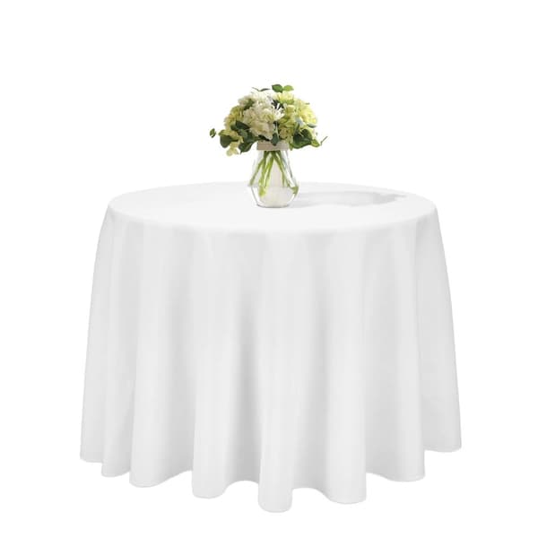 Vit Rund Polyesterduk, Enkel Underhåll, Elegant Estetik,Vit 5ST