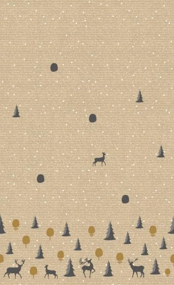 bordsduk Deer Forest 138 x 220 cm papper brun/svart