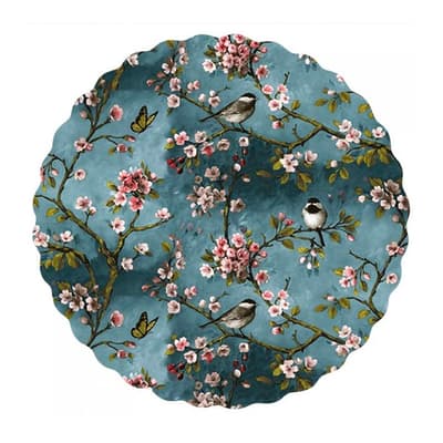 cdon.se | Waxcloth Round Apple Blossom Blue Ø140 cm