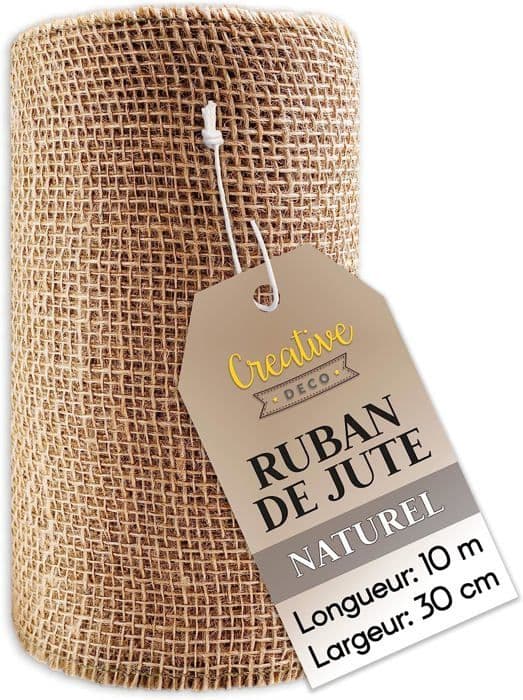 Creative Deco Ribbon Burlap Bordslöpare | 30cm x 10m Beige | Jute Bordslöpare | Julbordsdekoration | Bröllopsdekor