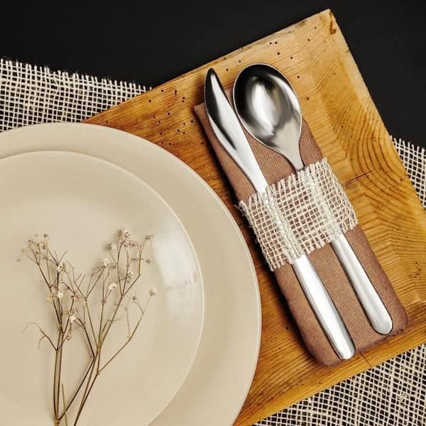 Jute Bordslöpare - CREATIVE DECO - Set med 2 - Vit - 5cm x 5m - Bröllopsdekoration
