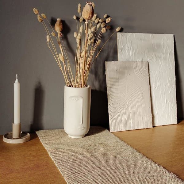Jute Bordslöpare Band 30cm x 10m Vit CREATIVE DECO - Bröllopsdekoration
