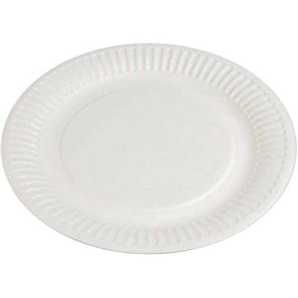 Vita papptallrikar - dia. 18 cm - 100 st