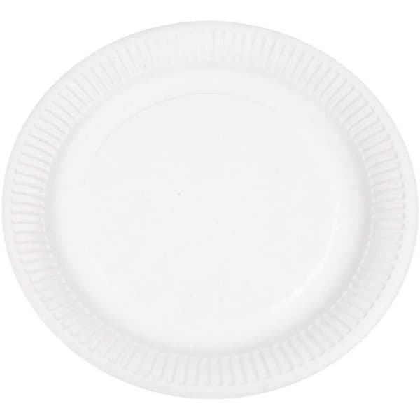 Vita papptallrikar - dia. 23 cm - 100 st