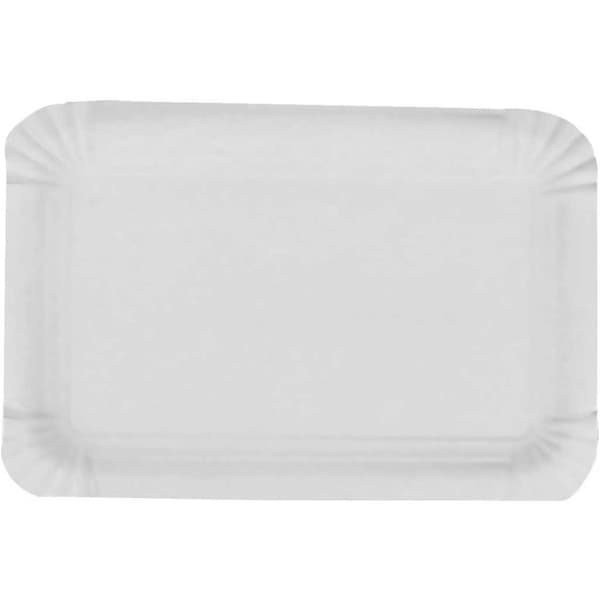 Vita fyrkantiga papptallrikar - 20 x 13 cm - 250 st
