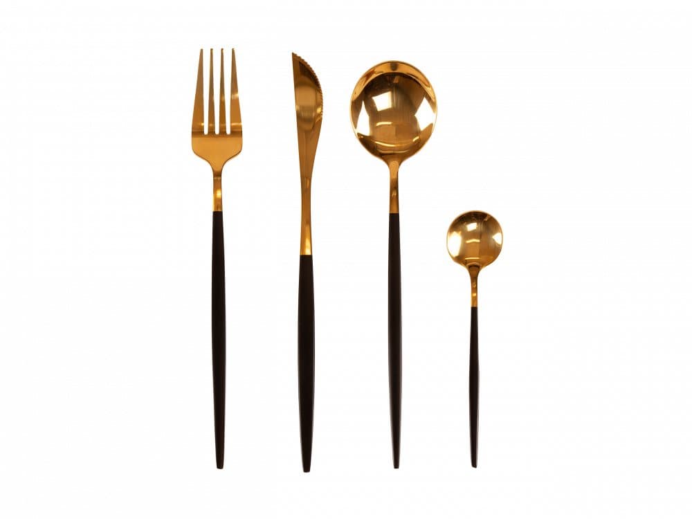 Bestickset Romeo - 24 delar - Svart Guld