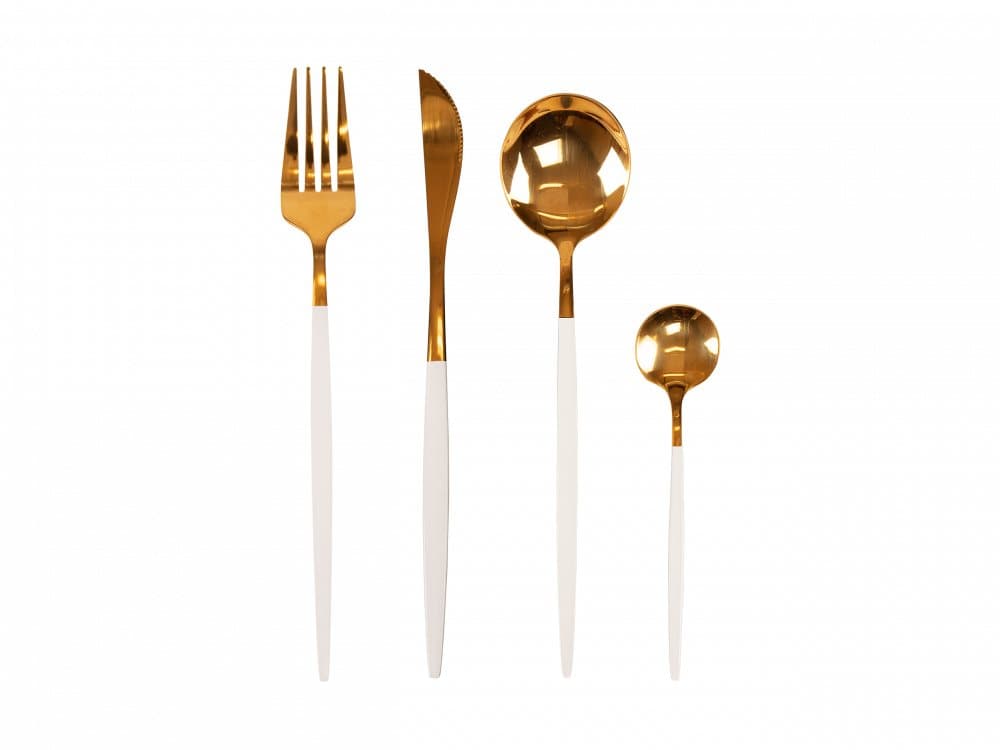 Bestickset Layla - 24 delar - Vit Guld