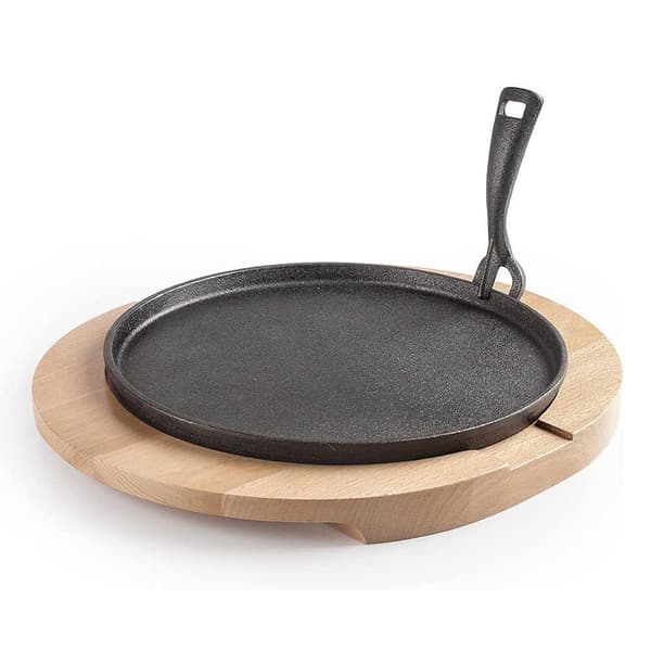 Ibili 30 Cm Støbejernsplade + Træbase