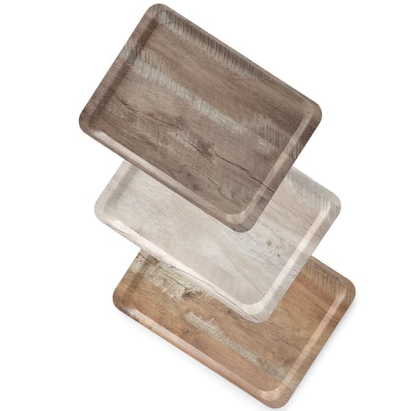 Serveringsbricka med trätryck, ek 370x530mm Hendi 508947