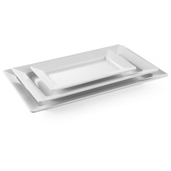 Rektangulært melaminfad 49,5x27cm højde 5,6cm hvid - Hendi 561515