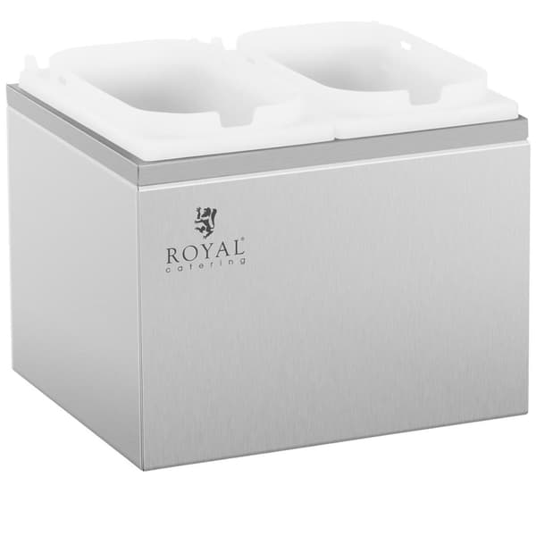 Dubbel dispenser för såser med rostfri pump, 2 x 2 l