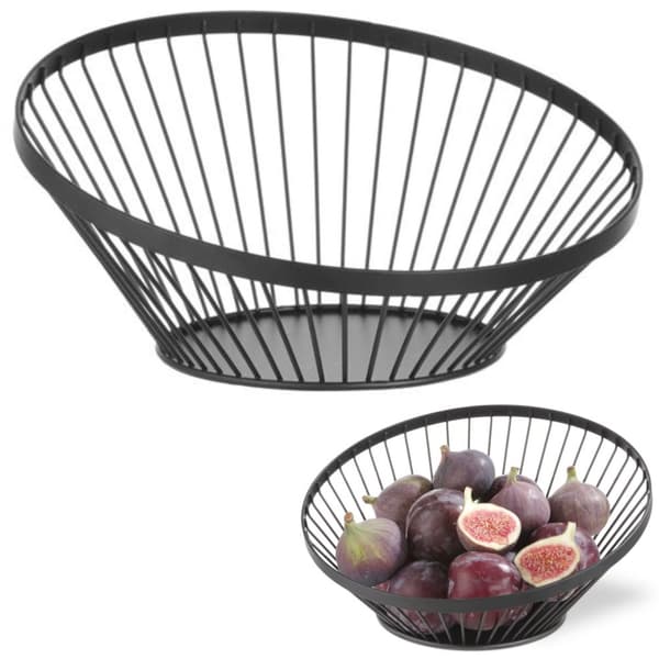 Korg, fruktskål av tråd, svart med matt beläggning, diameter. 280 mm - Hendi 427088